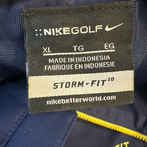 Nike Golf Navy Blue/Lime Green Storm Fit Athletic Jacket, XL - Picture 7 of 10